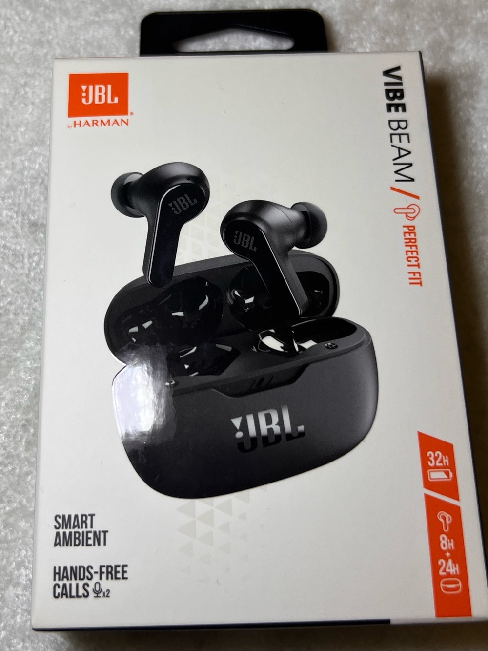 JBL Vibe Beam True Wireless Earbuds in Black with Charging Case
